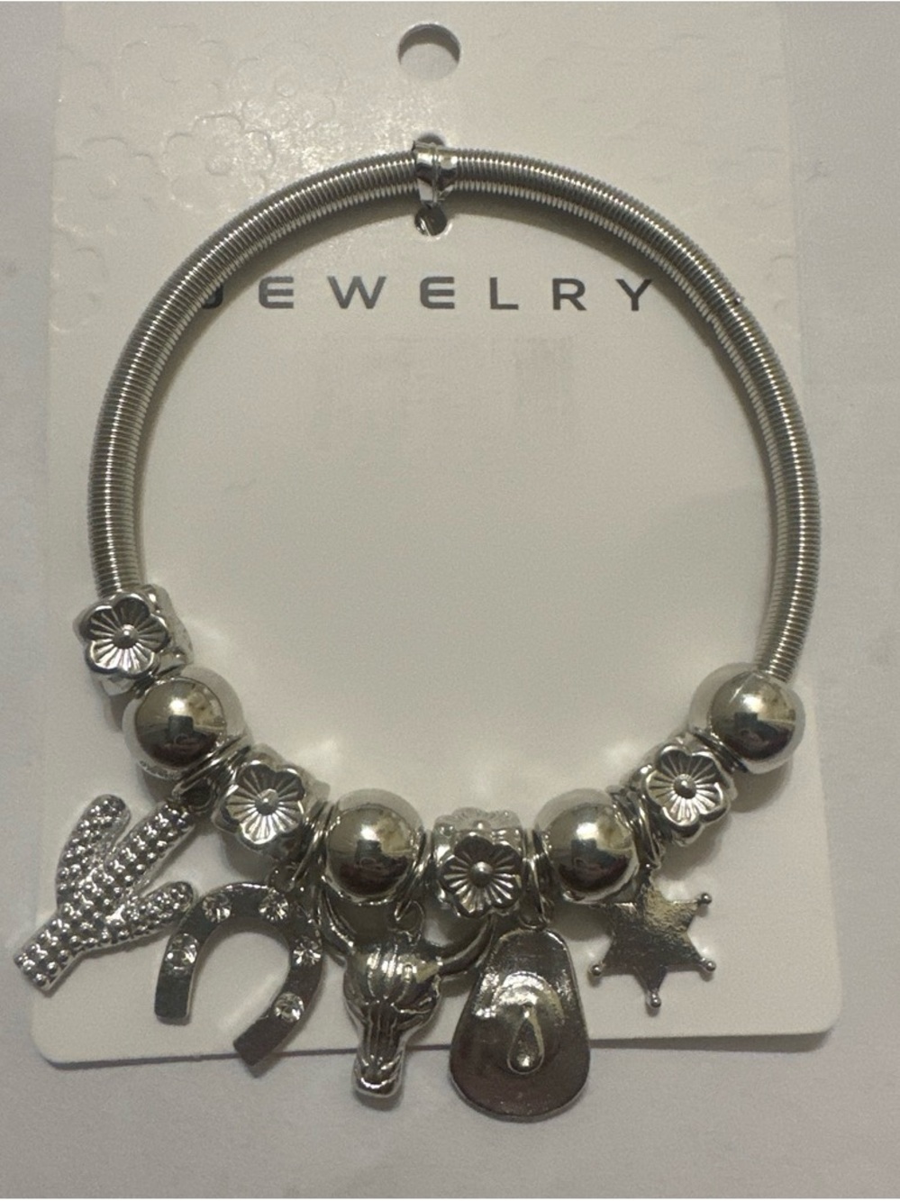 Silver Western Charm Bracelet - Women Jewelry
